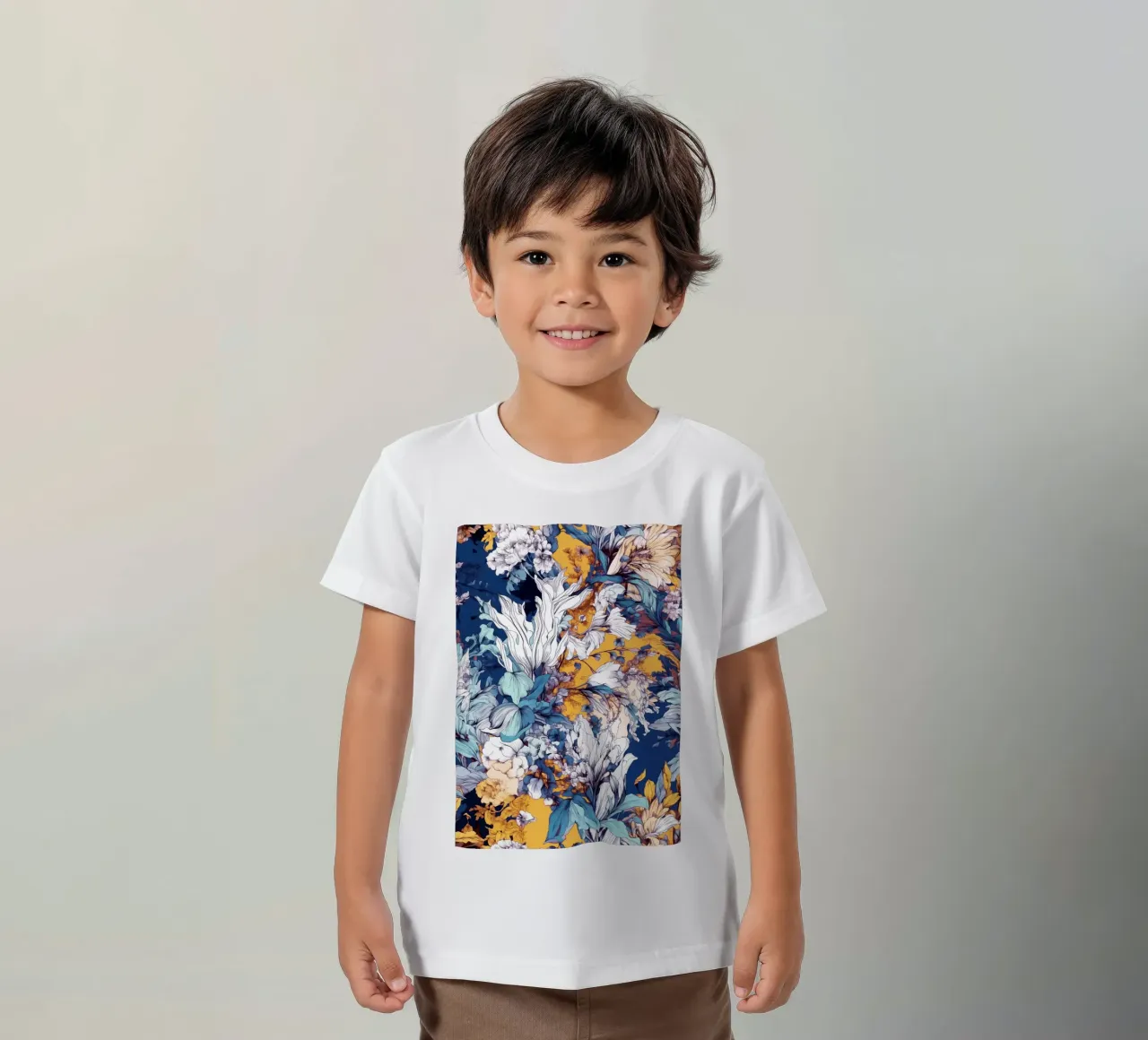 Flowers pattern t-shirt bambini da Lionmixart