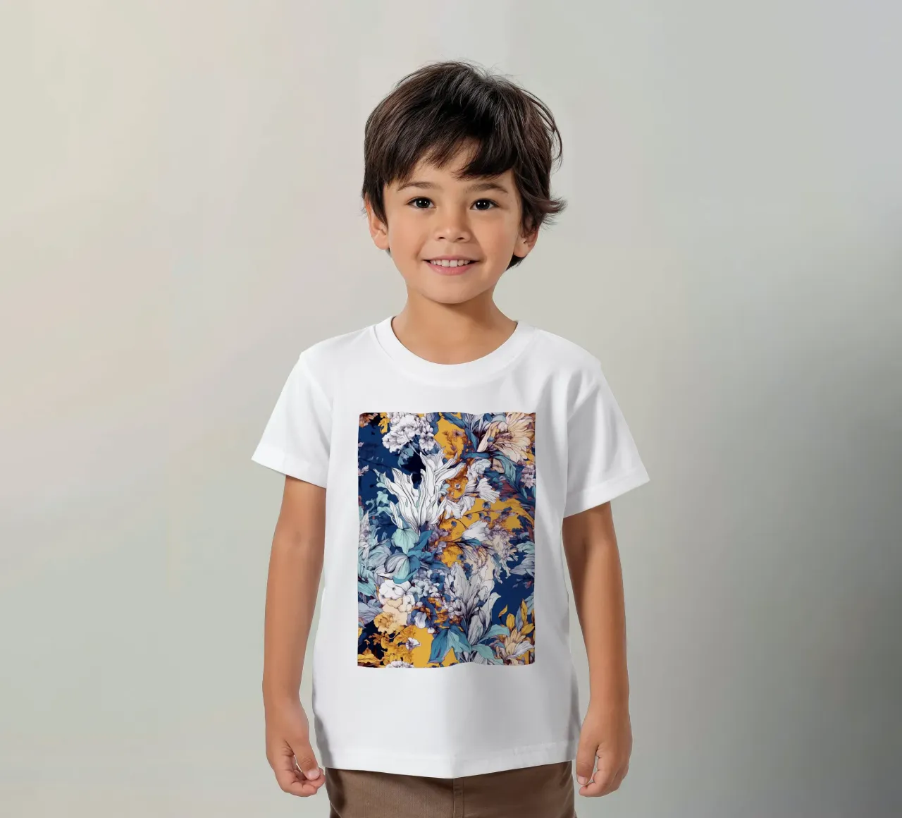 Flowers pattern t-shirt bambini da Lionmixart