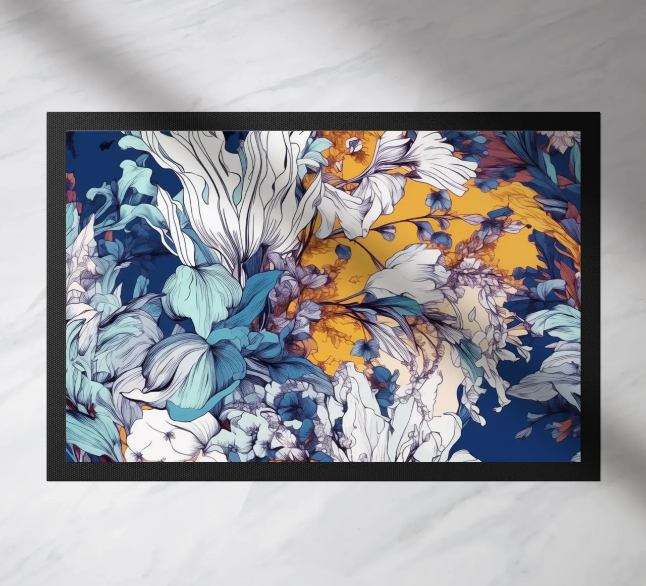 Flowers pattern doormat by Lionmixart