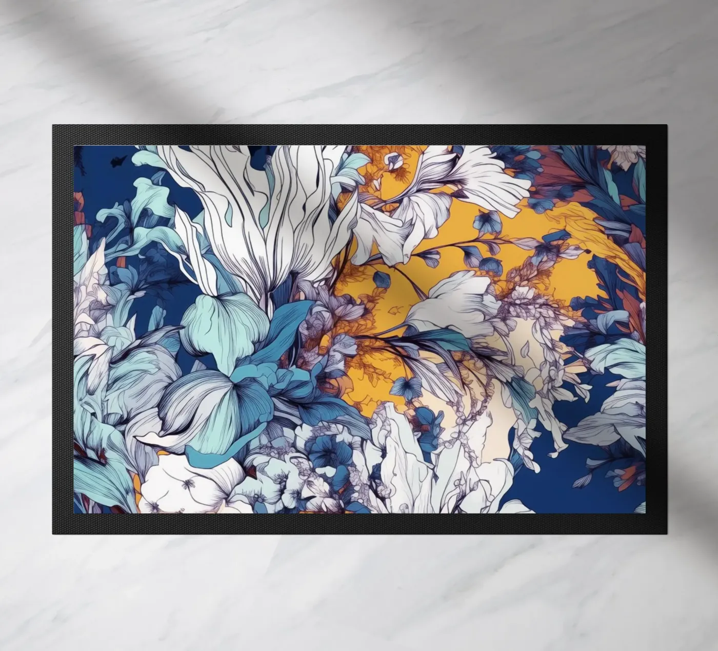 Flowers pattern Fußmatte von Lionmixart