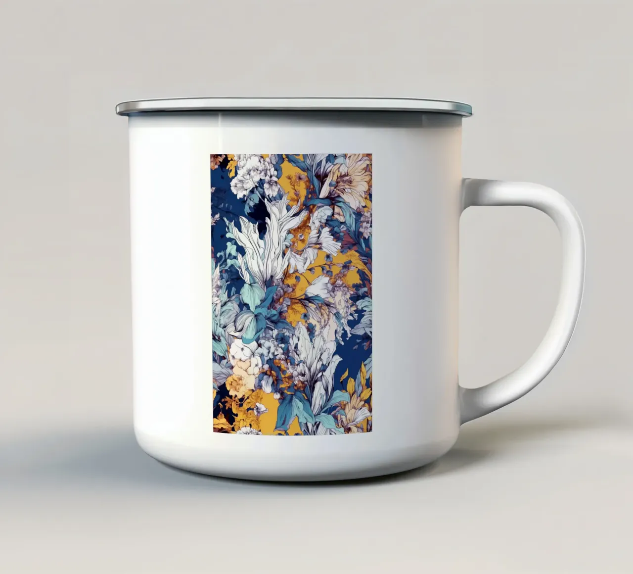 Motivo dei fiori tazza in smalto da Lionmixart