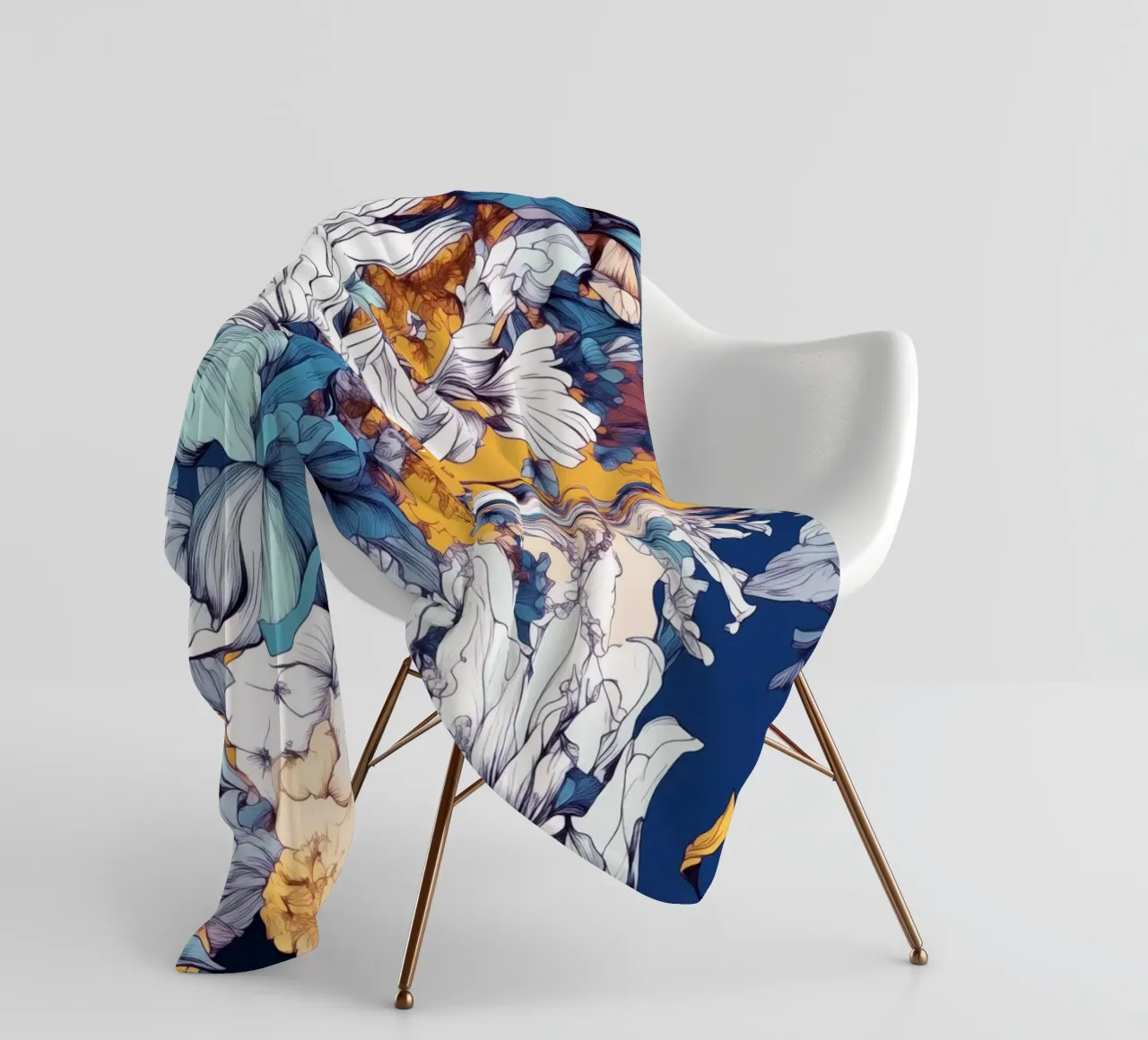 Blumenmuster Fleecedecke von Lionmixart