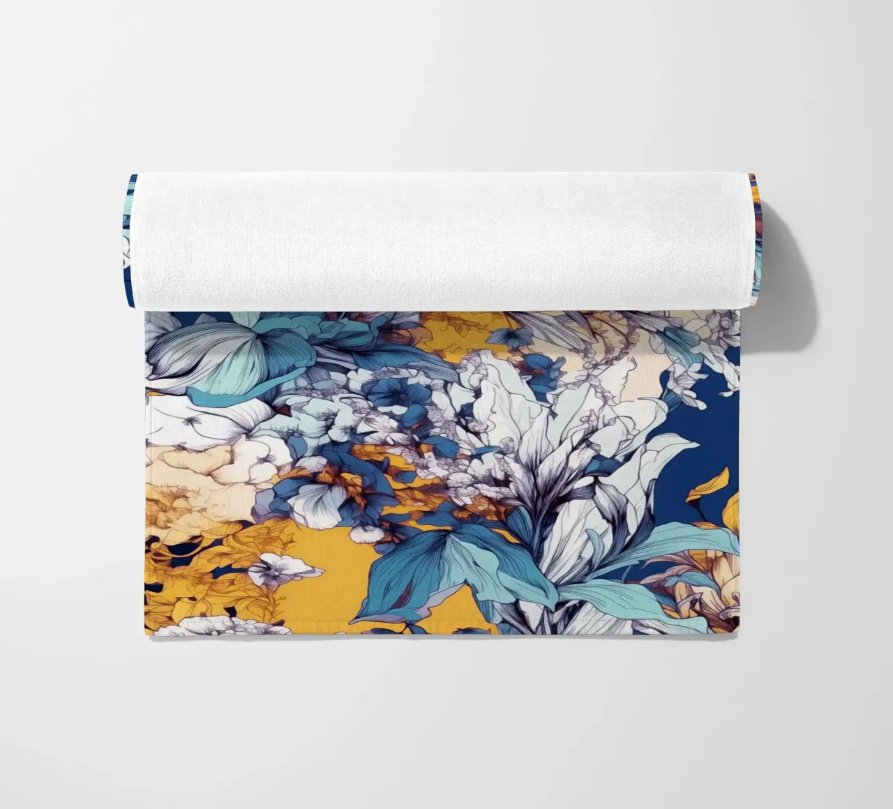 Flowers pattern beach towel by Lionmixart