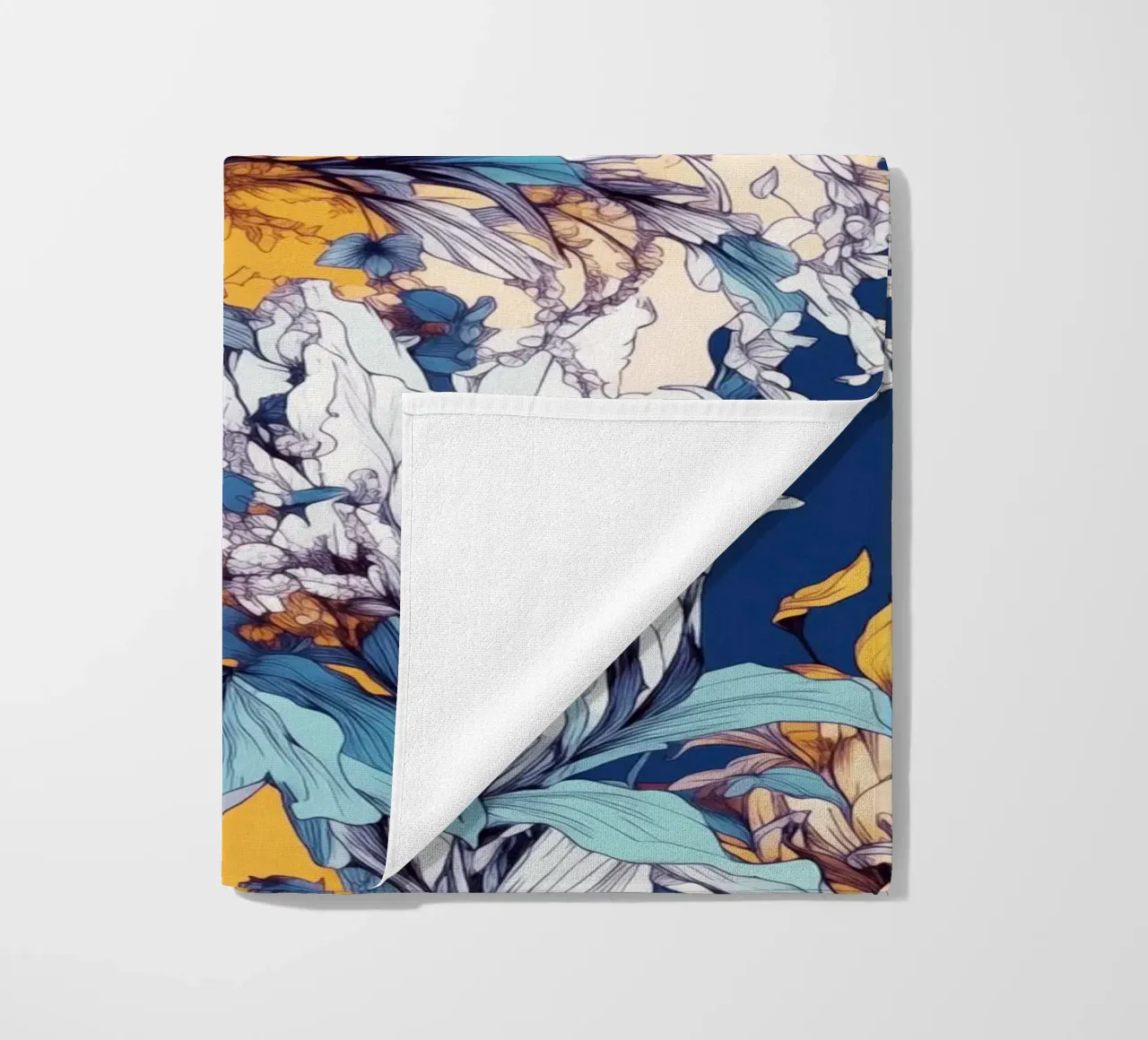 Flowers pattern beach towel by Lionmixart