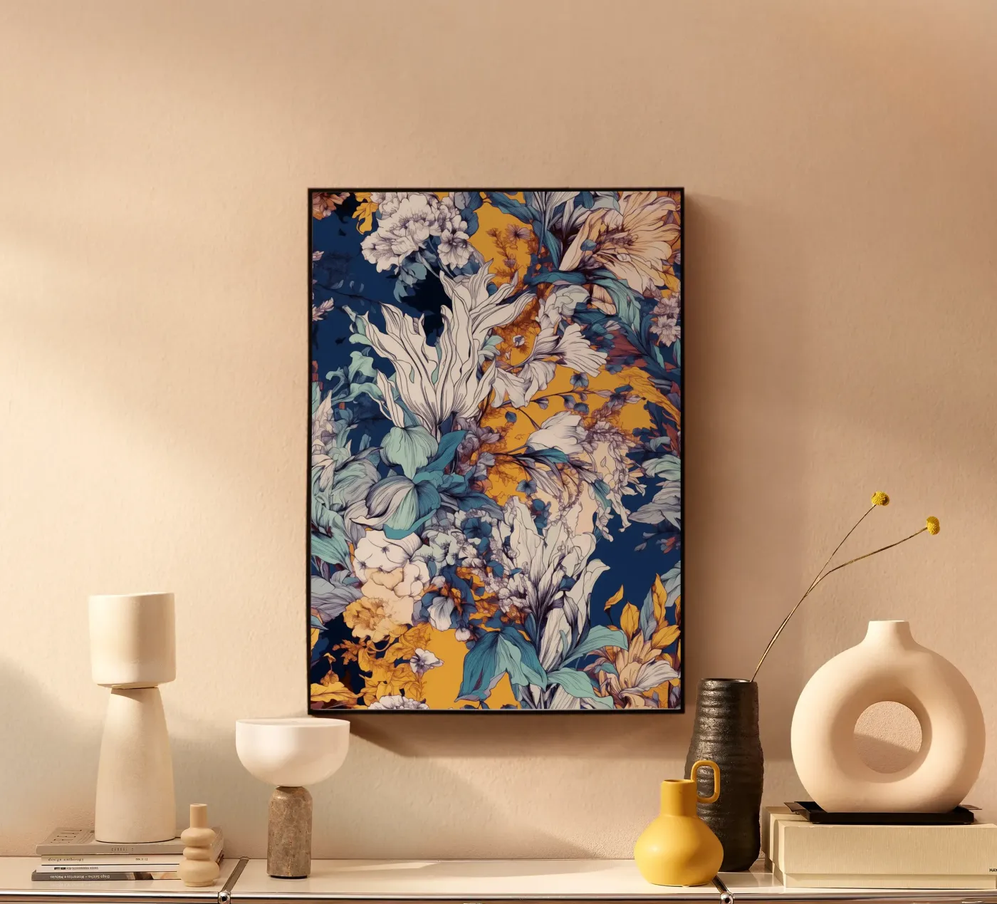 Flowers pattern acryl van Lionmixart