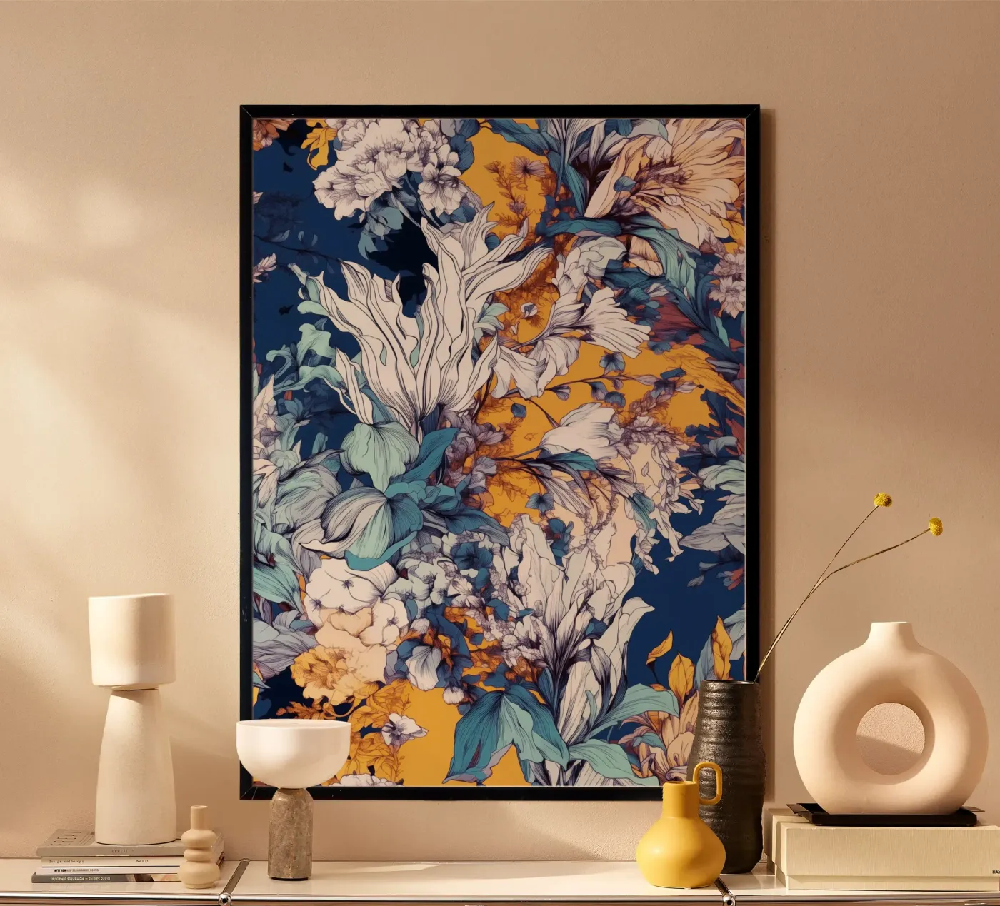 Blumenmuster Poster von Lionmixart