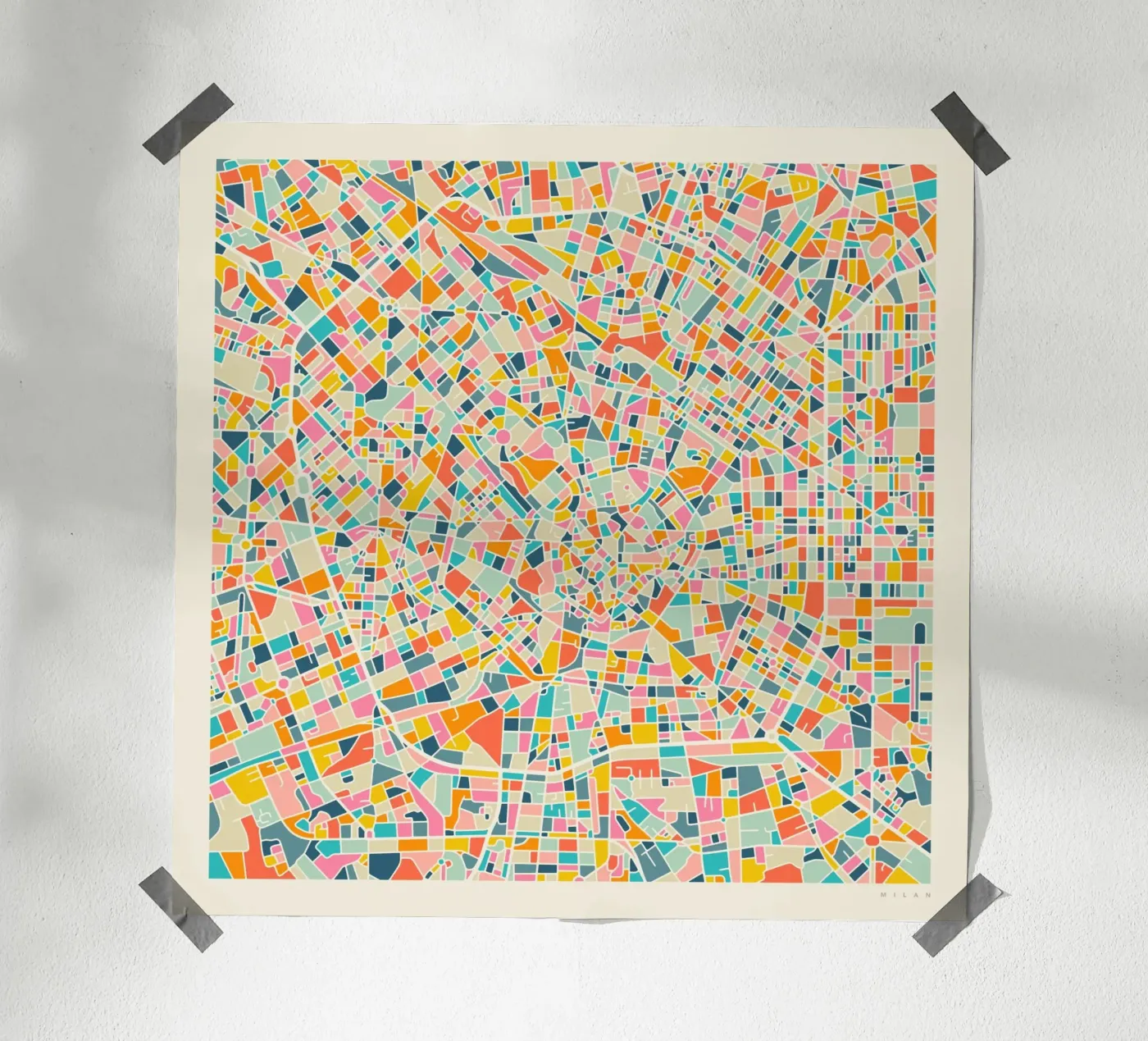 MILAN MAP poster by Jazzberry Blue