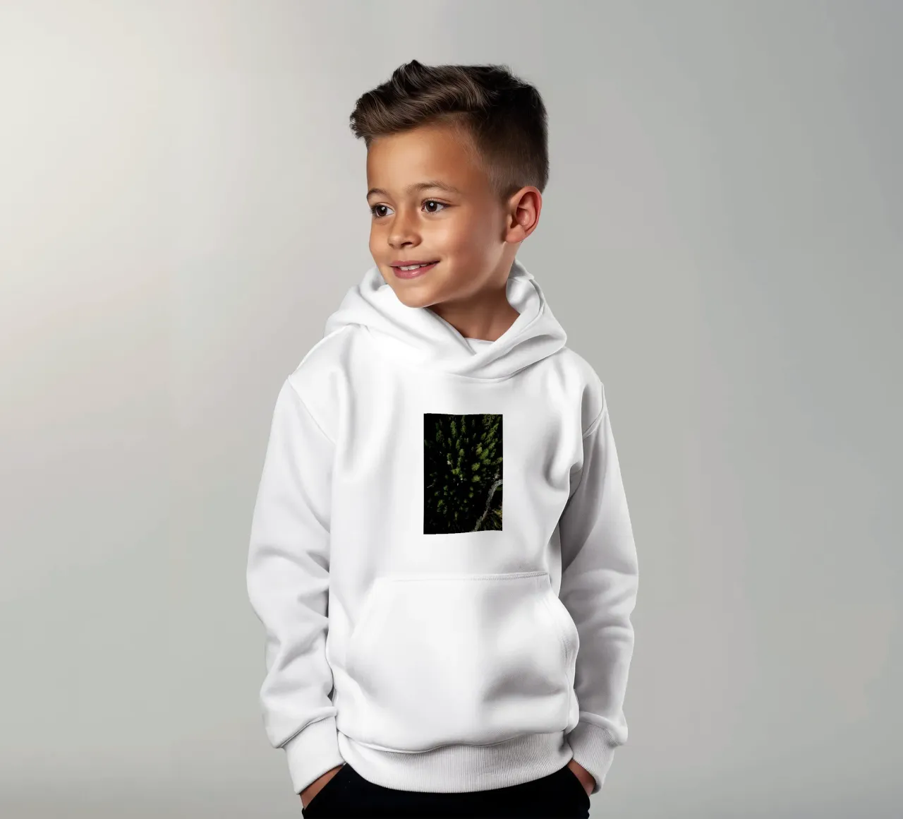 Trees And A Path kids hoodie by Sebastian Hilgetag