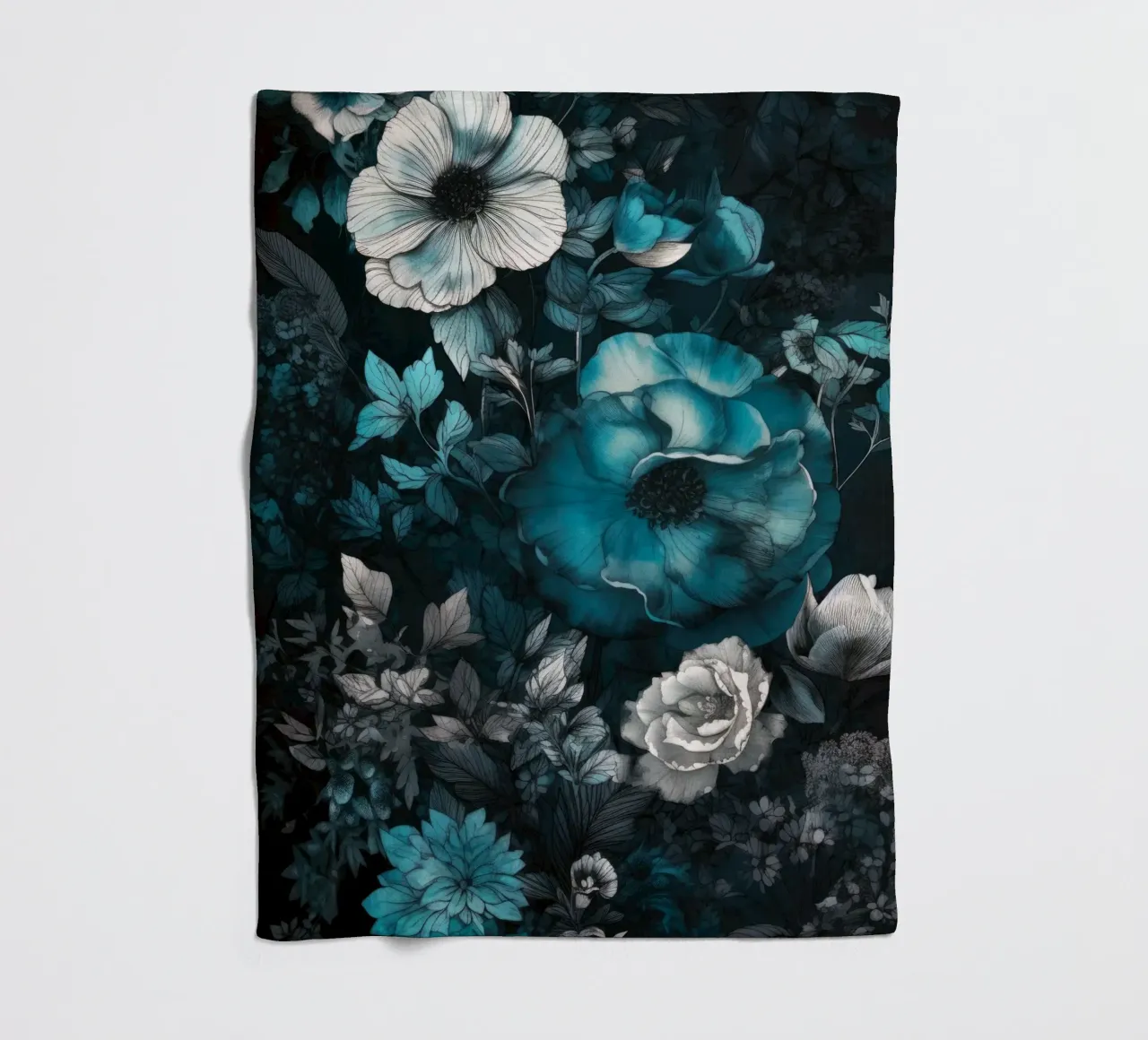 Fiori notturni coperta in pile da Lionmixart
