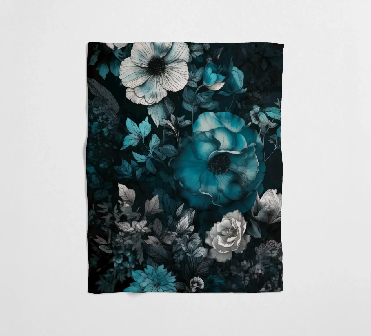 Fiori notturni coperta in pile da Lionmixart