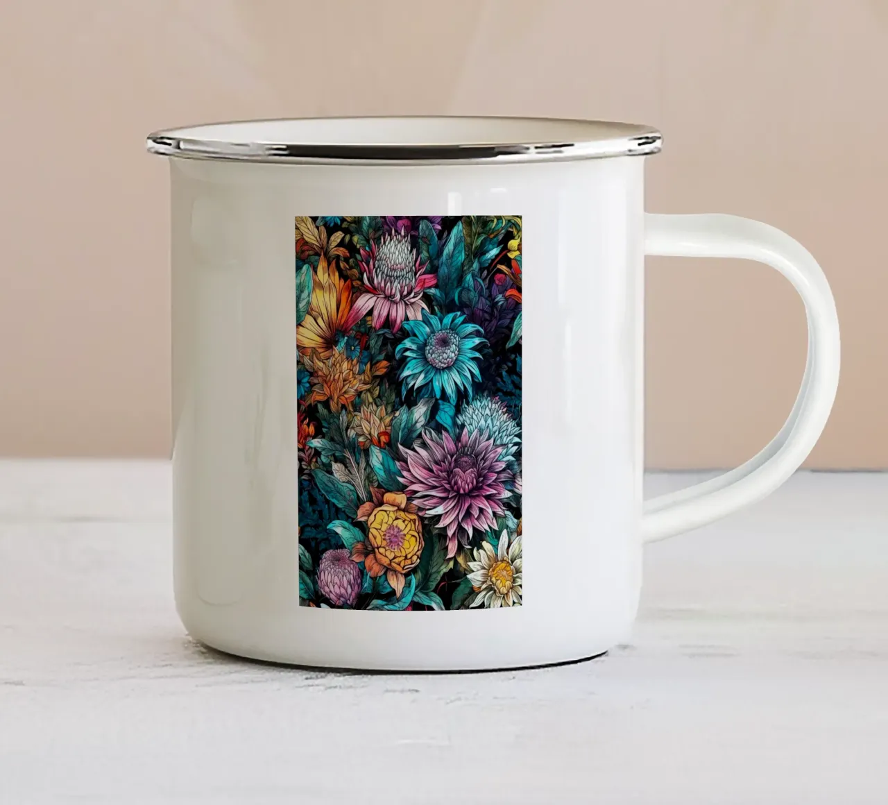 Giardino segreto tazza in smalto da Lionmixart