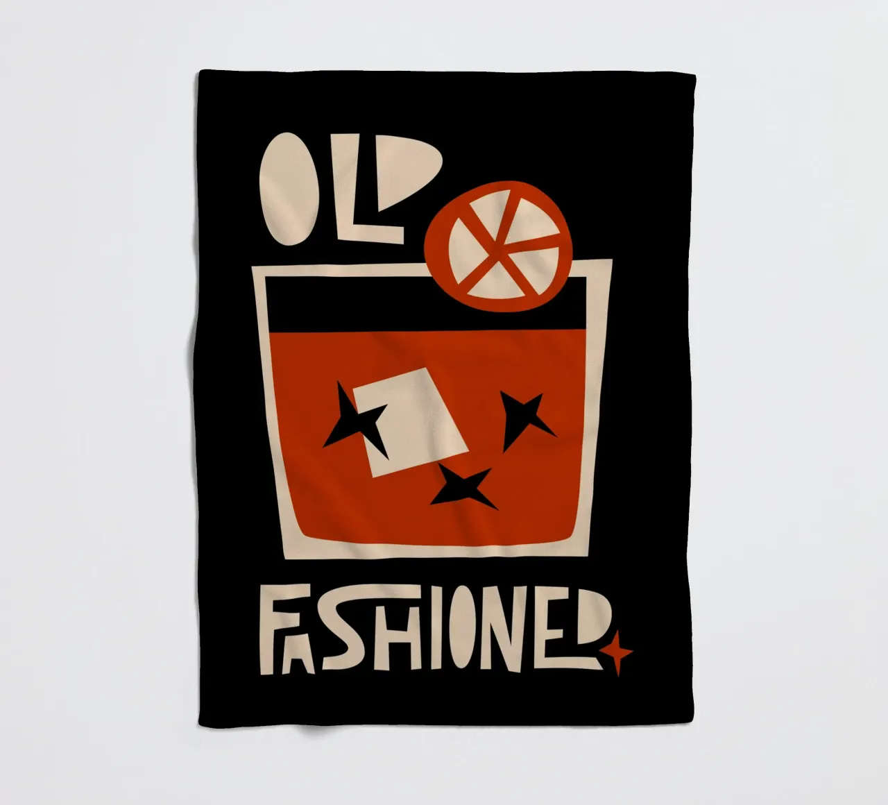 Old Fashioned Cocktail fleece blanket by Fox & Velvet