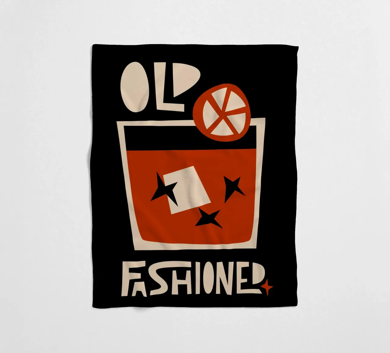 Old Fashioned Cocktail fleece blanket by Fox & Velvet