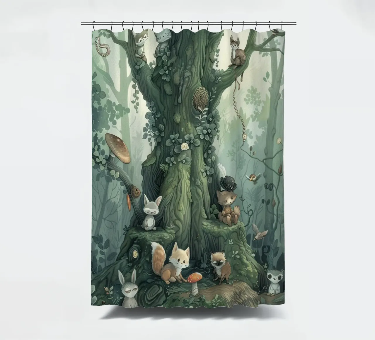 Forest Gathering shower curtain by wonderfolk