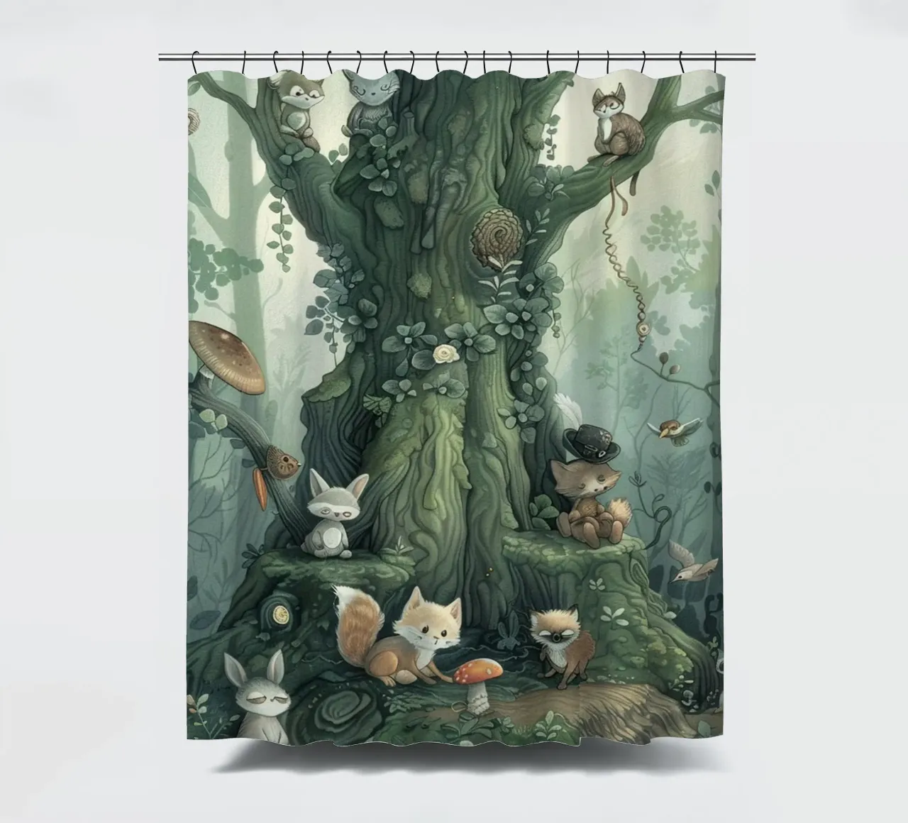 Forest Gathering shower curtain by wonderfolk