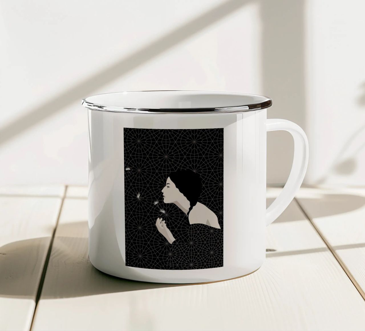 Dandelion tazza in smalto da Bahar Seyedin