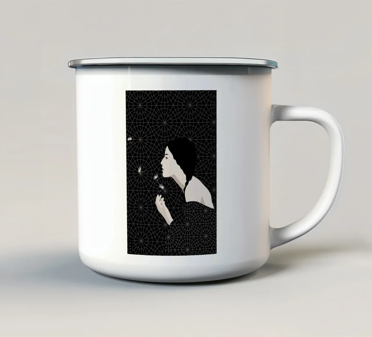 Dandelion enamel mug by Bahar Seyedin