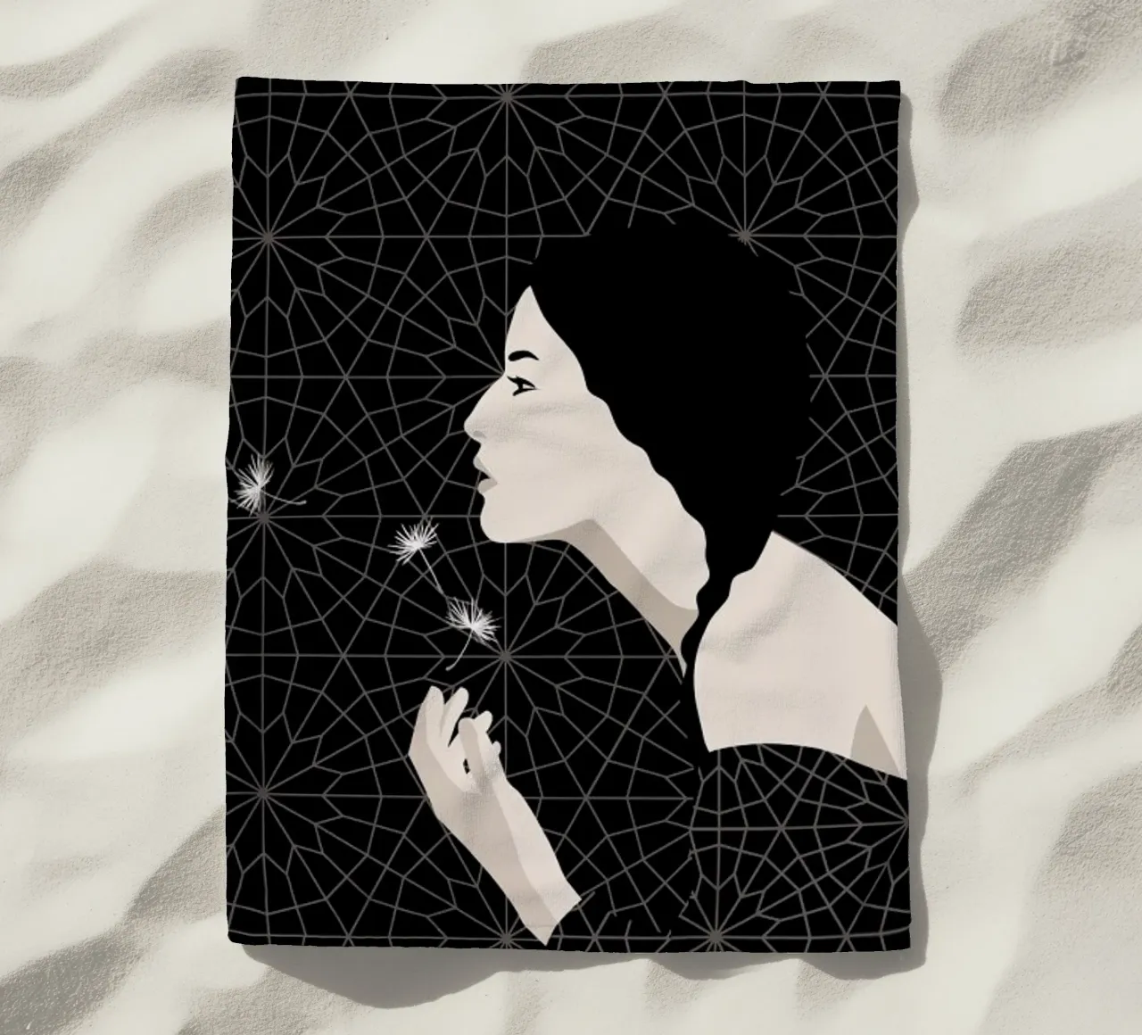 Dandelion beach towel by Bahar Seyedin