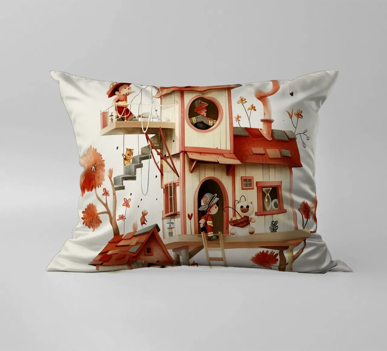 Firefighter Treehouse cuscino da wonderfolk