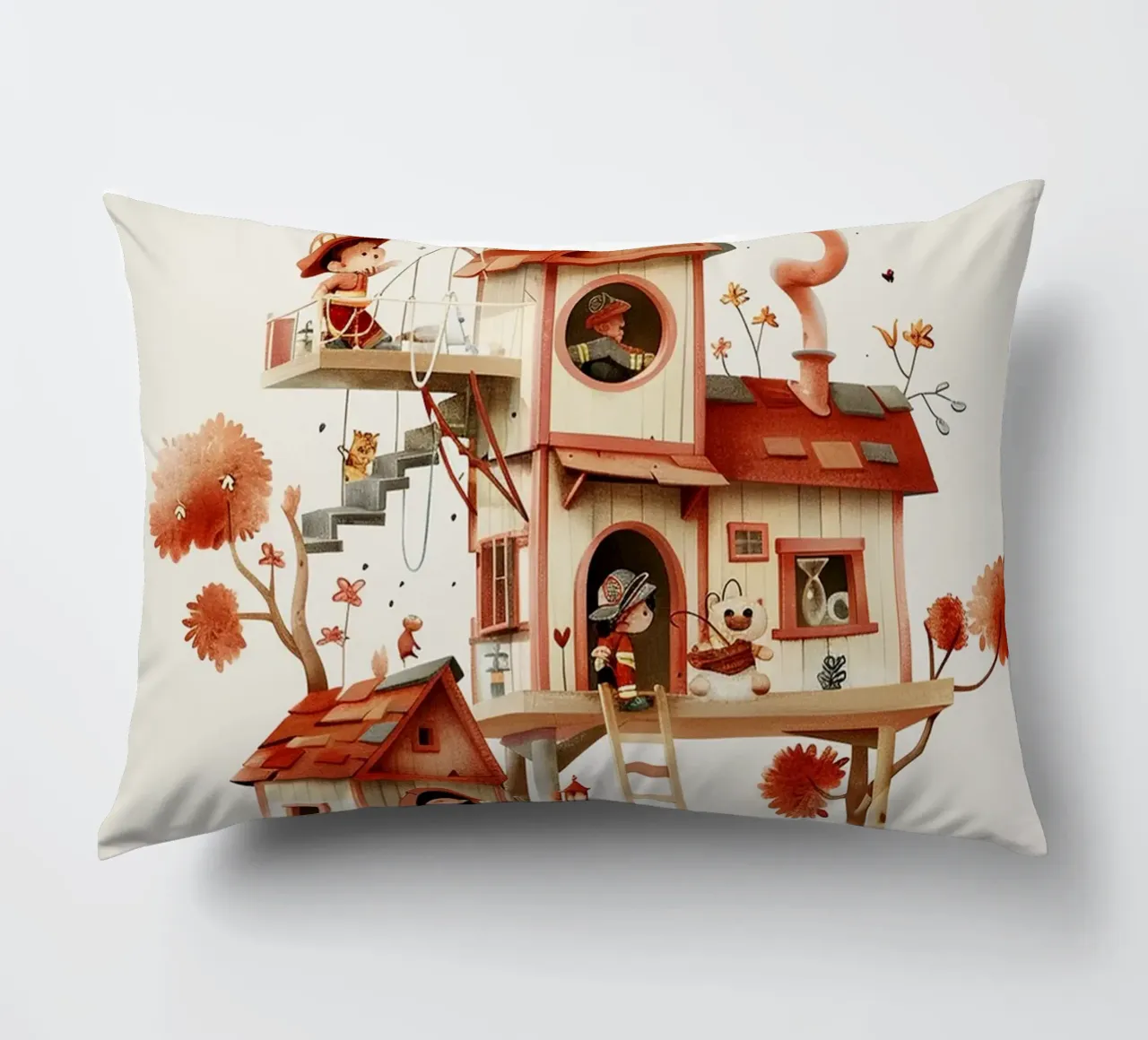 Firefighter Treehouse Kissen von wonderfolk