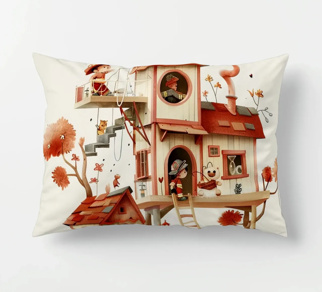 Firefighter Treehouse cuscino da wonderfolk