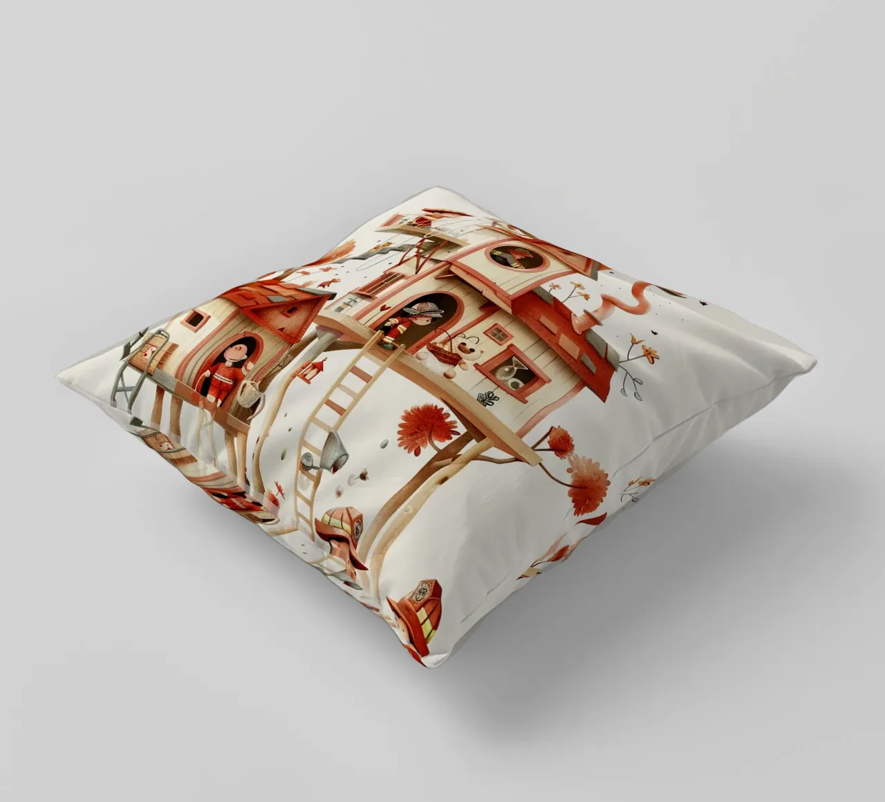 Firefighter Treehouse cuscino da wonderfolk