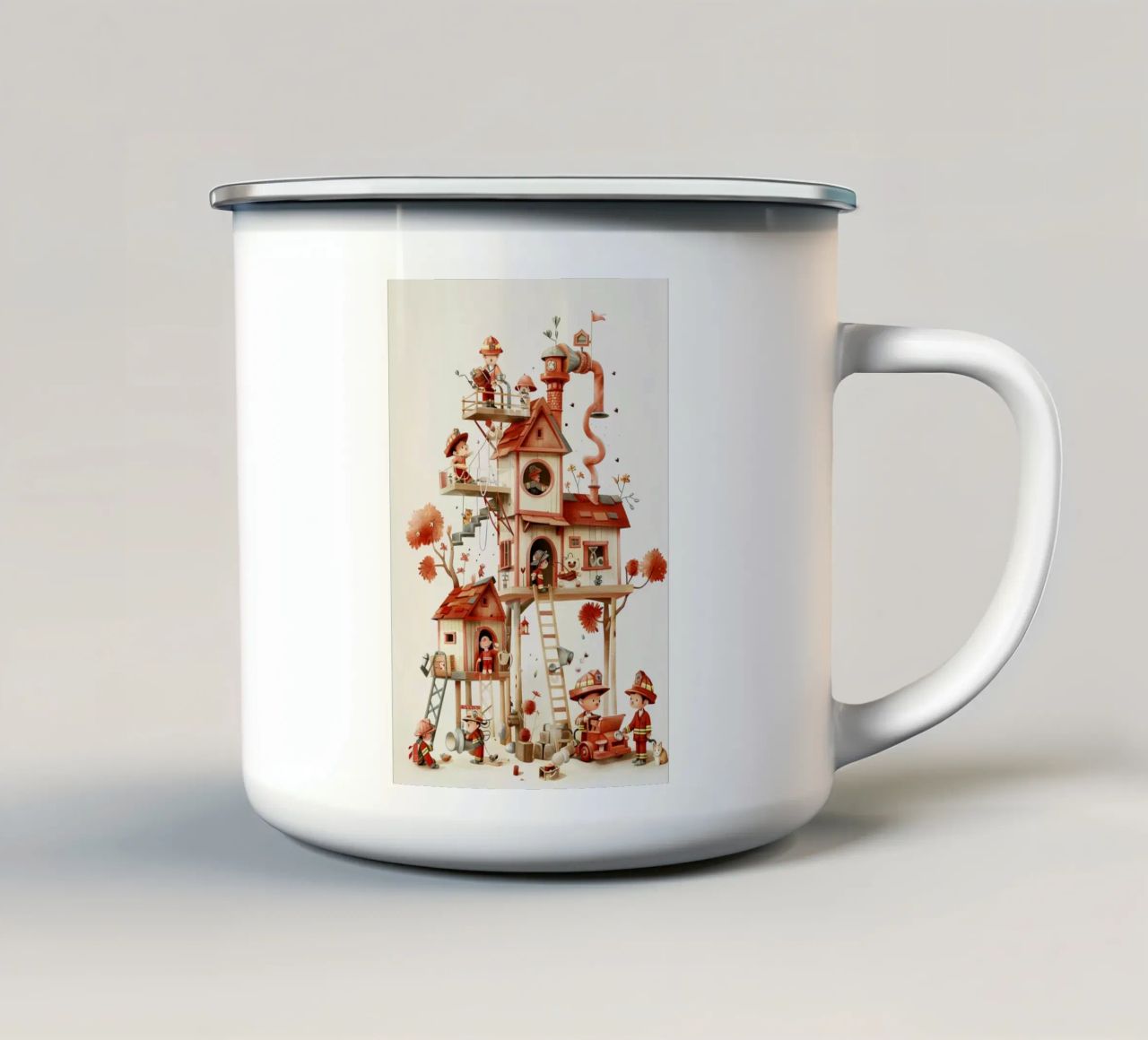 Firefighter Treehouse tazza in smalto da wonderfolk