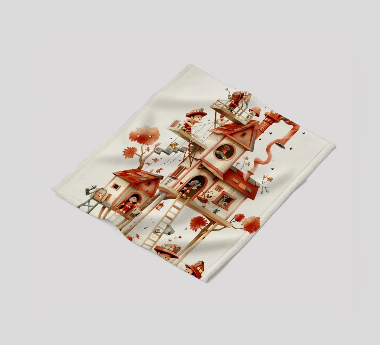 Firefighter Treehouse Fleecedecke von wonderfolk