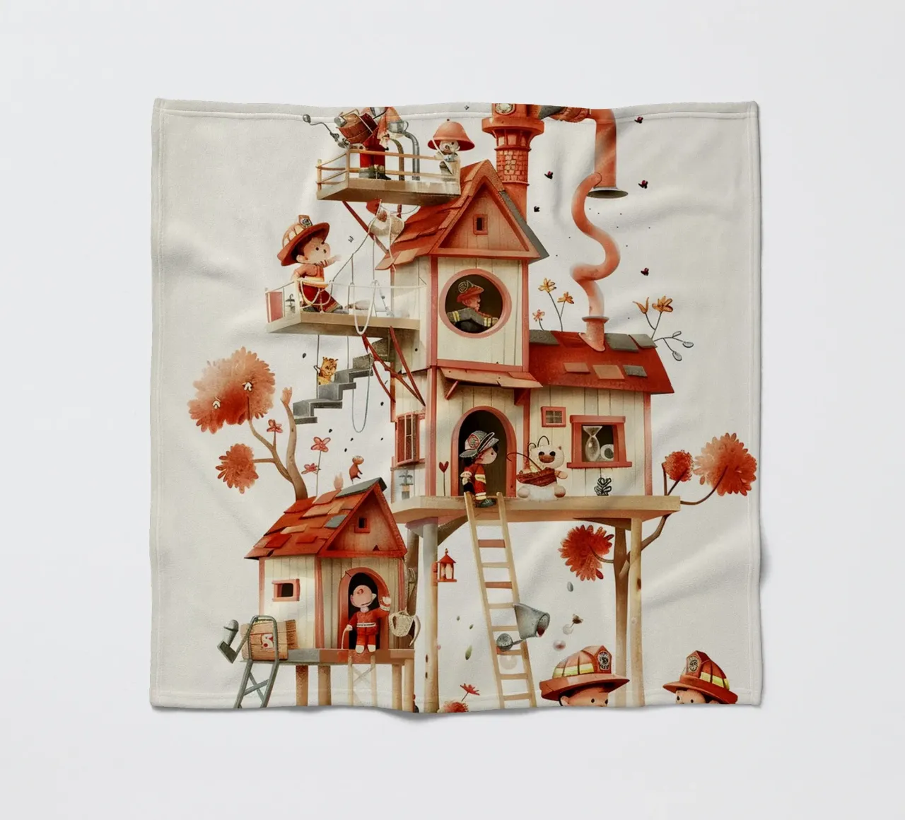 Firefighter Treehouse Fleecedecke von wonderfolk