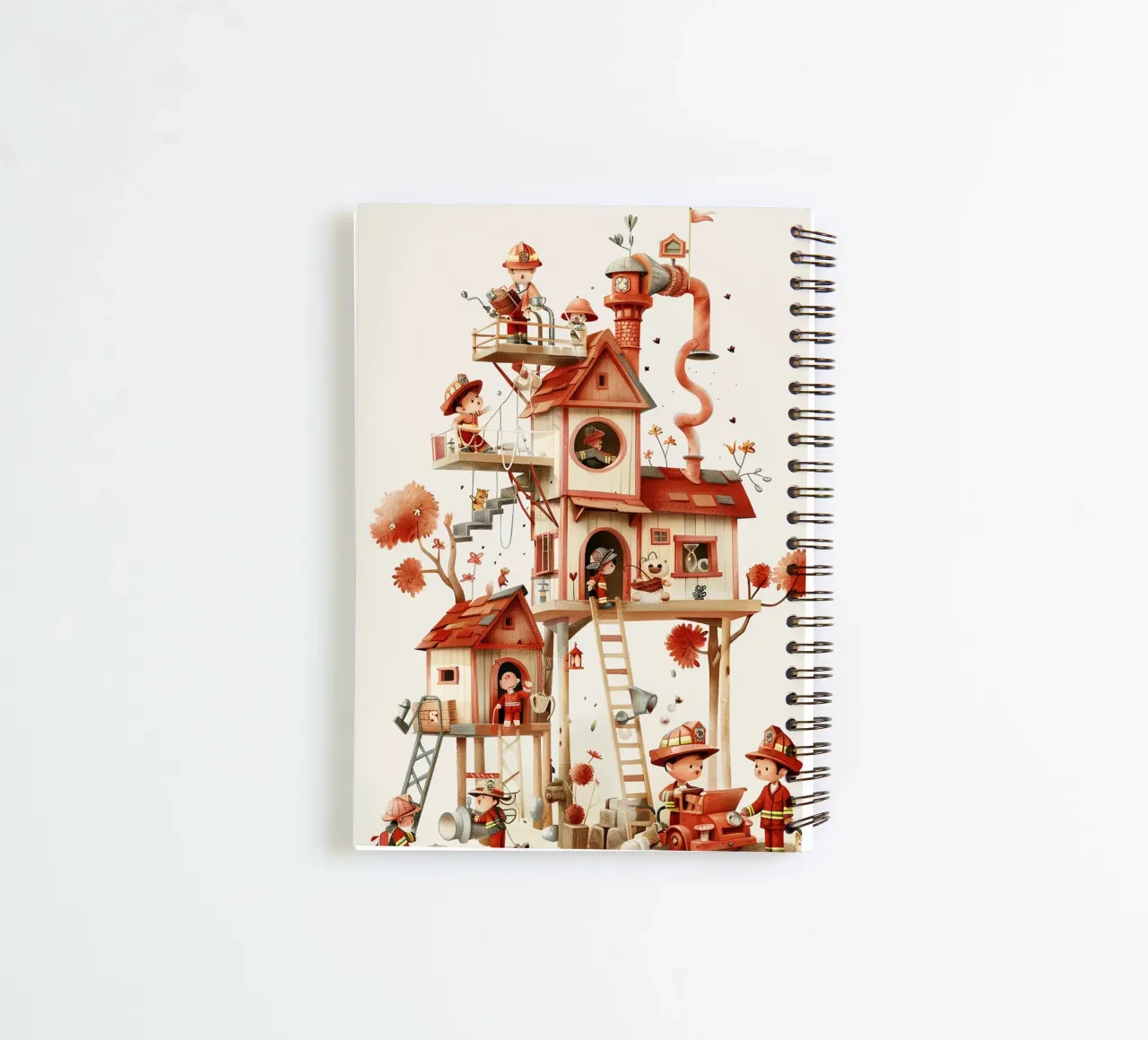 Firefighter Treehouse spiral notebook by wonderfolk
