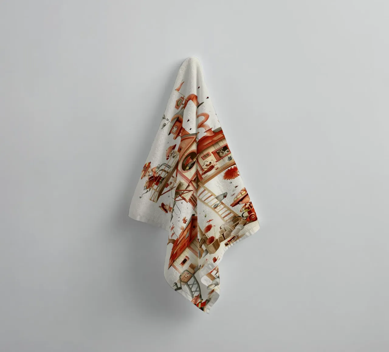 Firefighter Treehouse Handtuch von wonderfolk