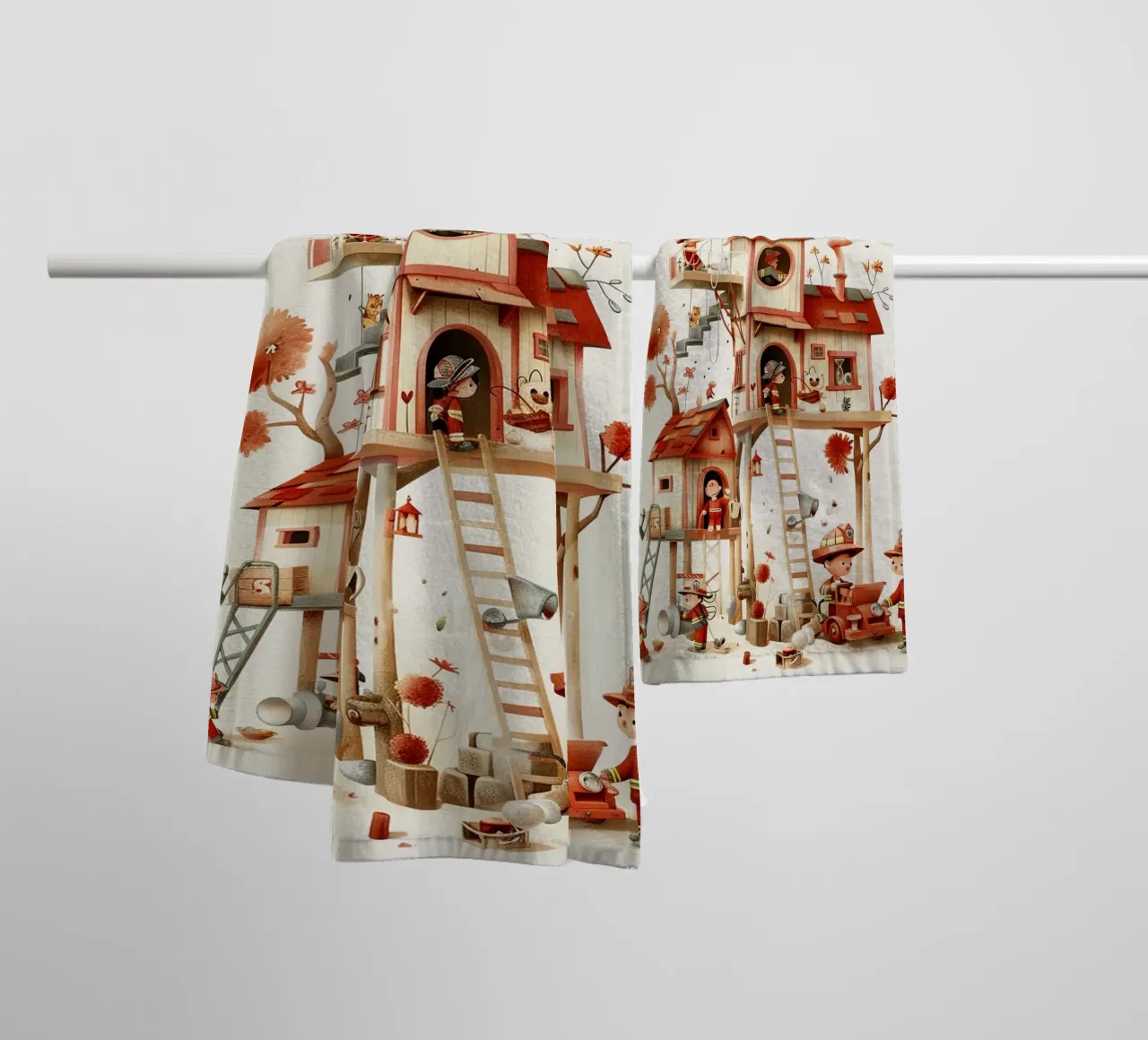 Firefighter Treehouse asciugamano da bagno da wonderfolk