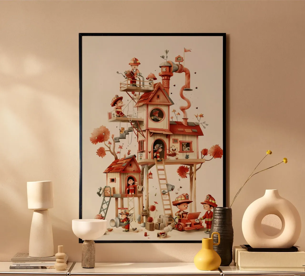 Firefighter Treehouse carta hahnemühle da wonderfolk