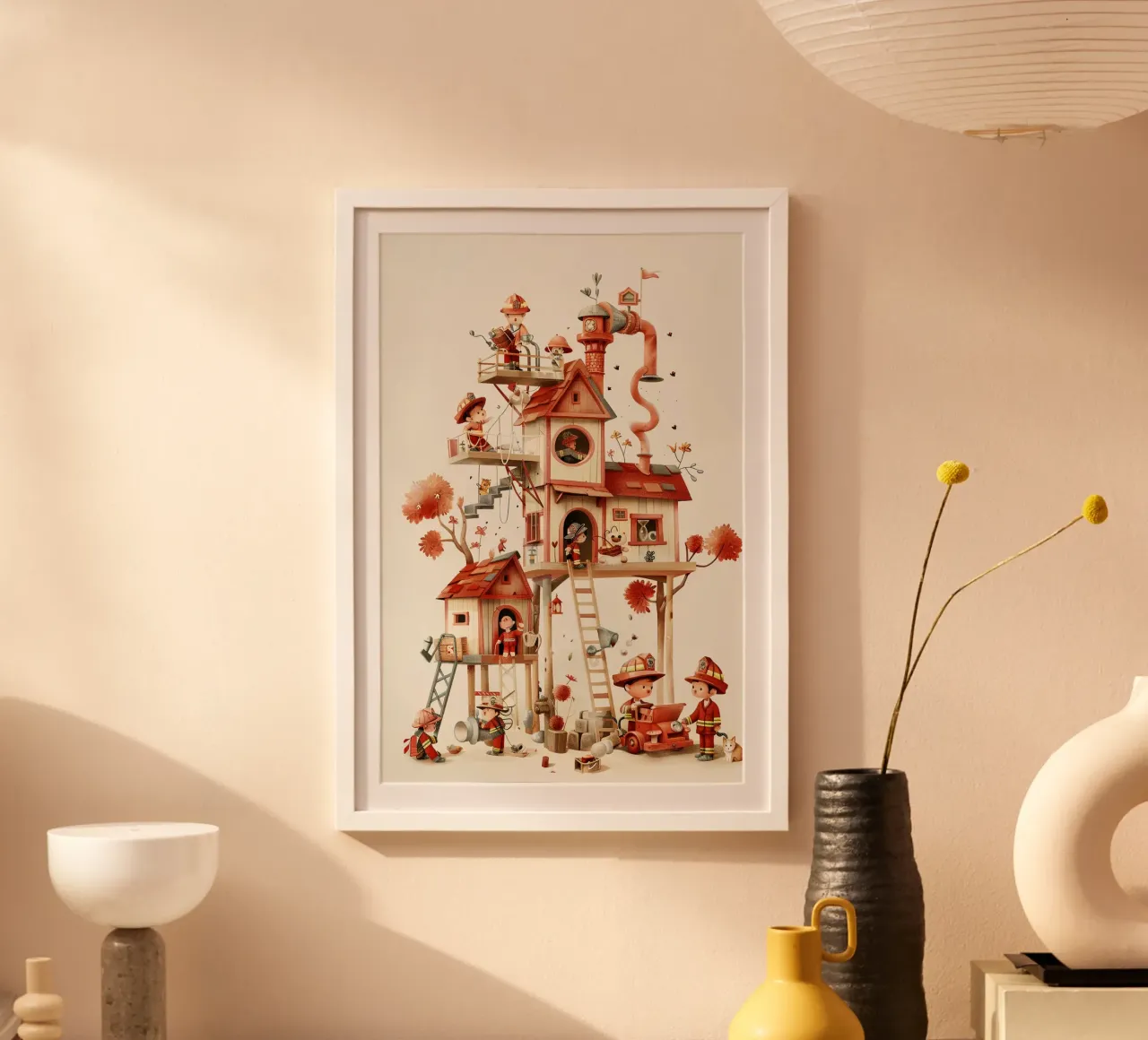 Firefighter Treehouse carta hahnemühle da wonderfolk