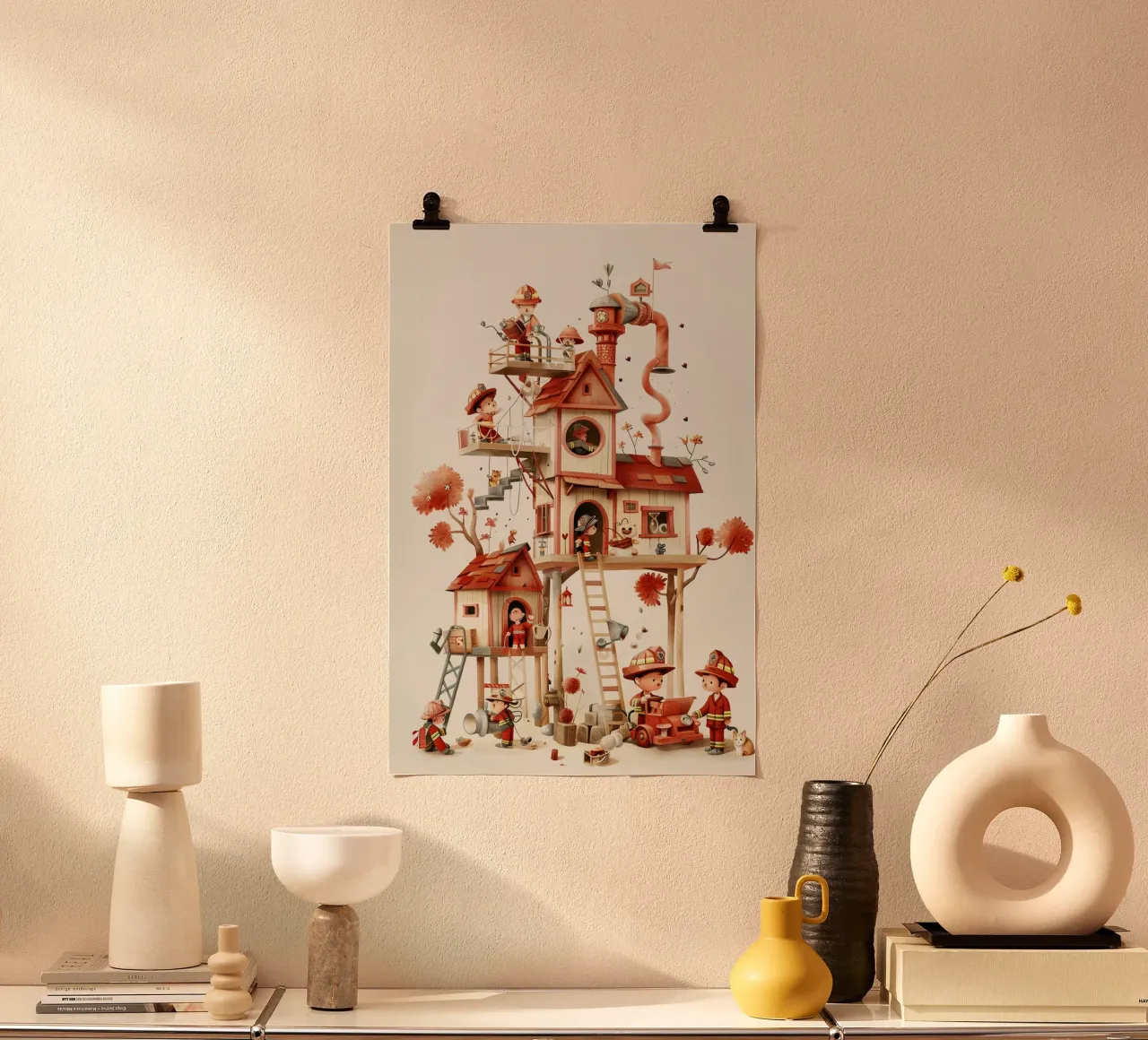 Firefighter Treehouse carta hahnemühle da wonderfolk