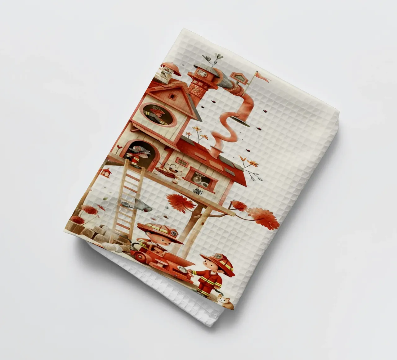 Firefighter Treehouse torchon de wonderfolk