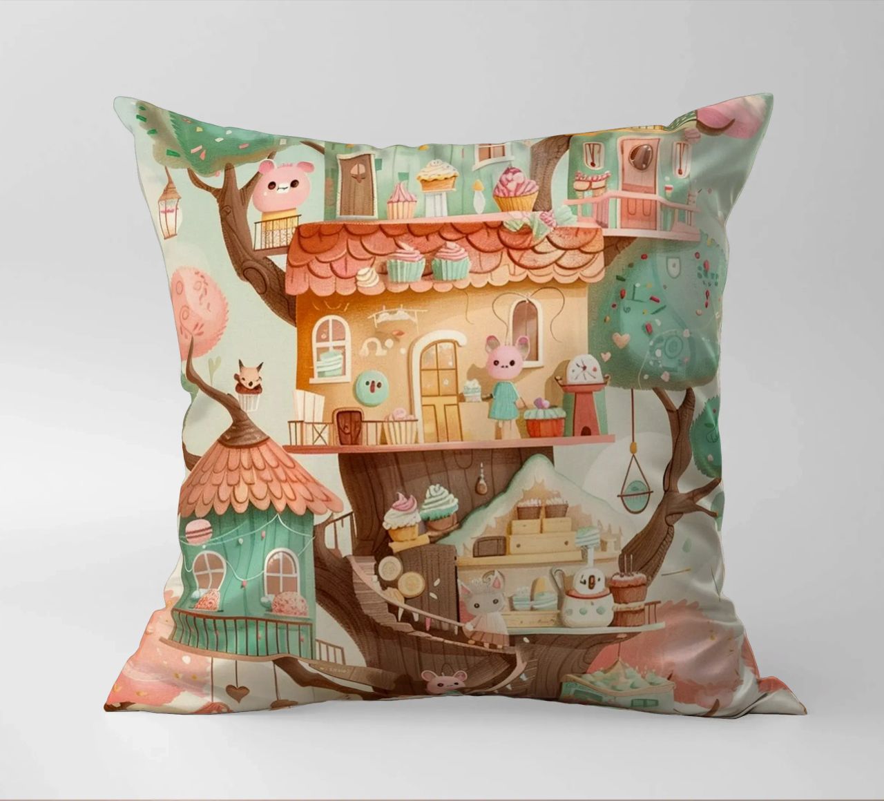 Whimsical Treehouse Bakery cuscino da wonderfolk