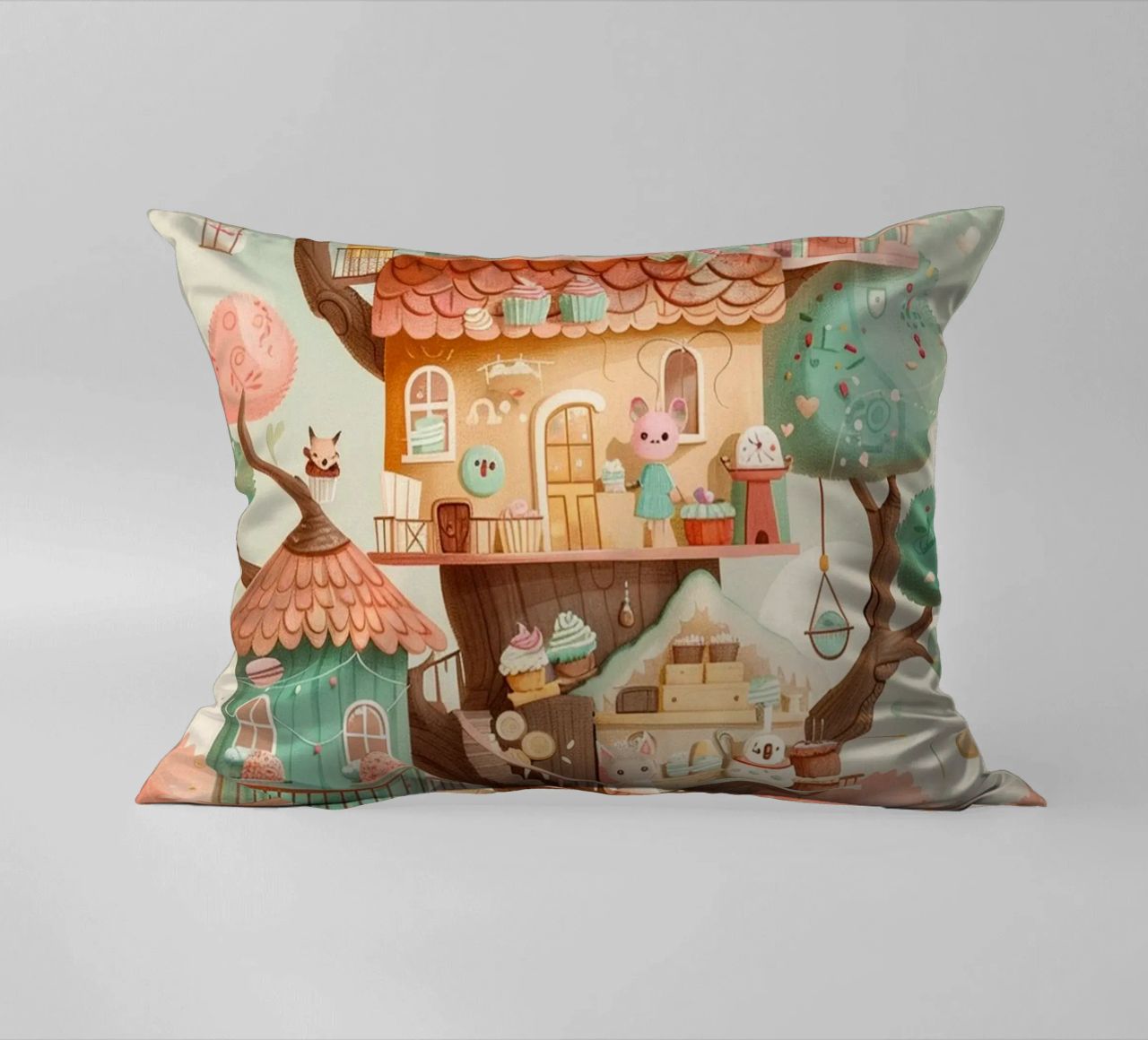 Whimsical Treehouse Bakery cuscino da wonderfolk