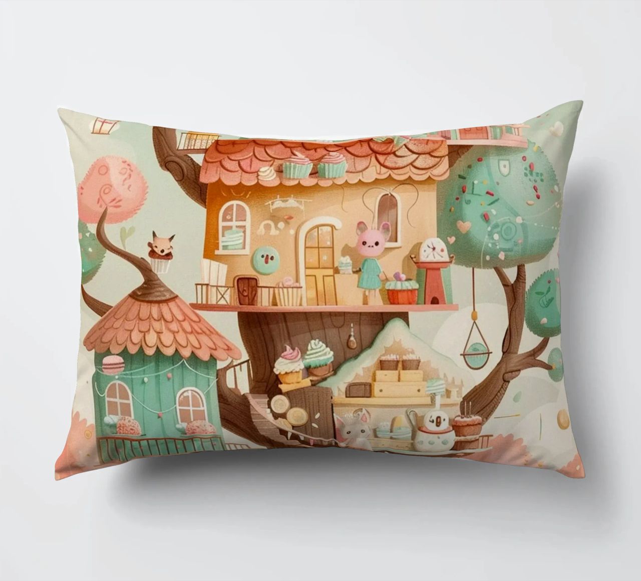 Whimsical Treehouse Bakery cuscino da wonderfolk