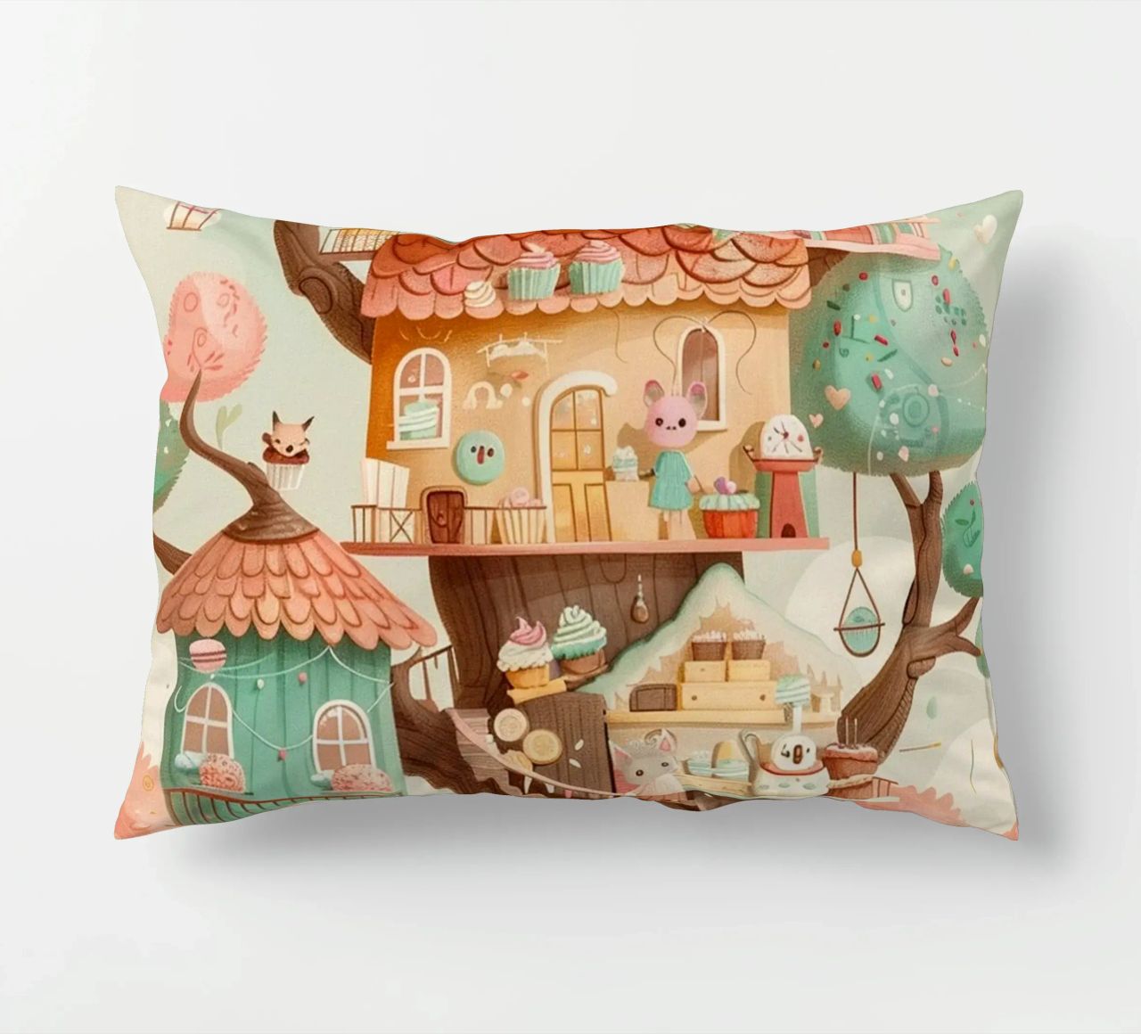 Whimsical Treehouse Bakery cuscino da wonderfolk