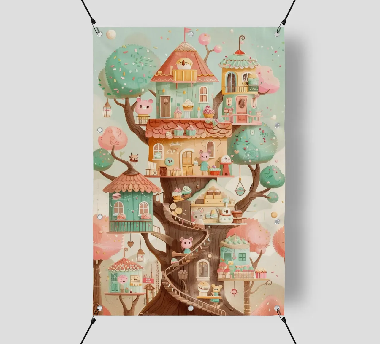 Whimsical Treehouse Bakery telo in pvc da wonderfolk