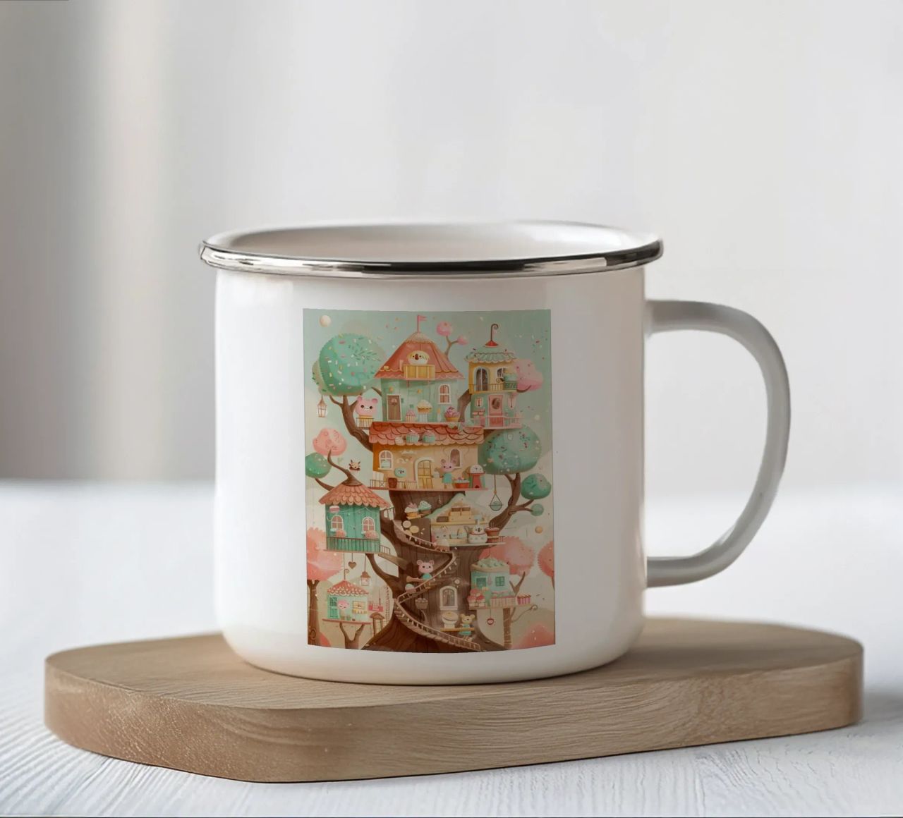 Whimsical Treehouse Bakery tazza in smalto da wonderfolk