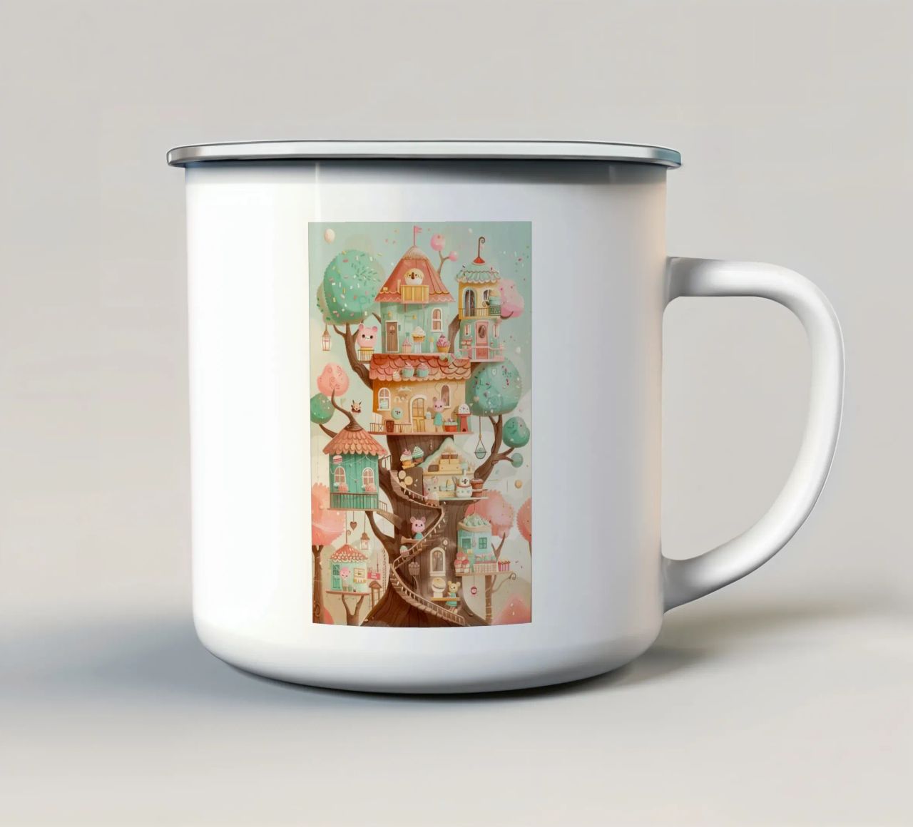 Whimsical Treehouse Bakery tazza in smalto da wonderfolk