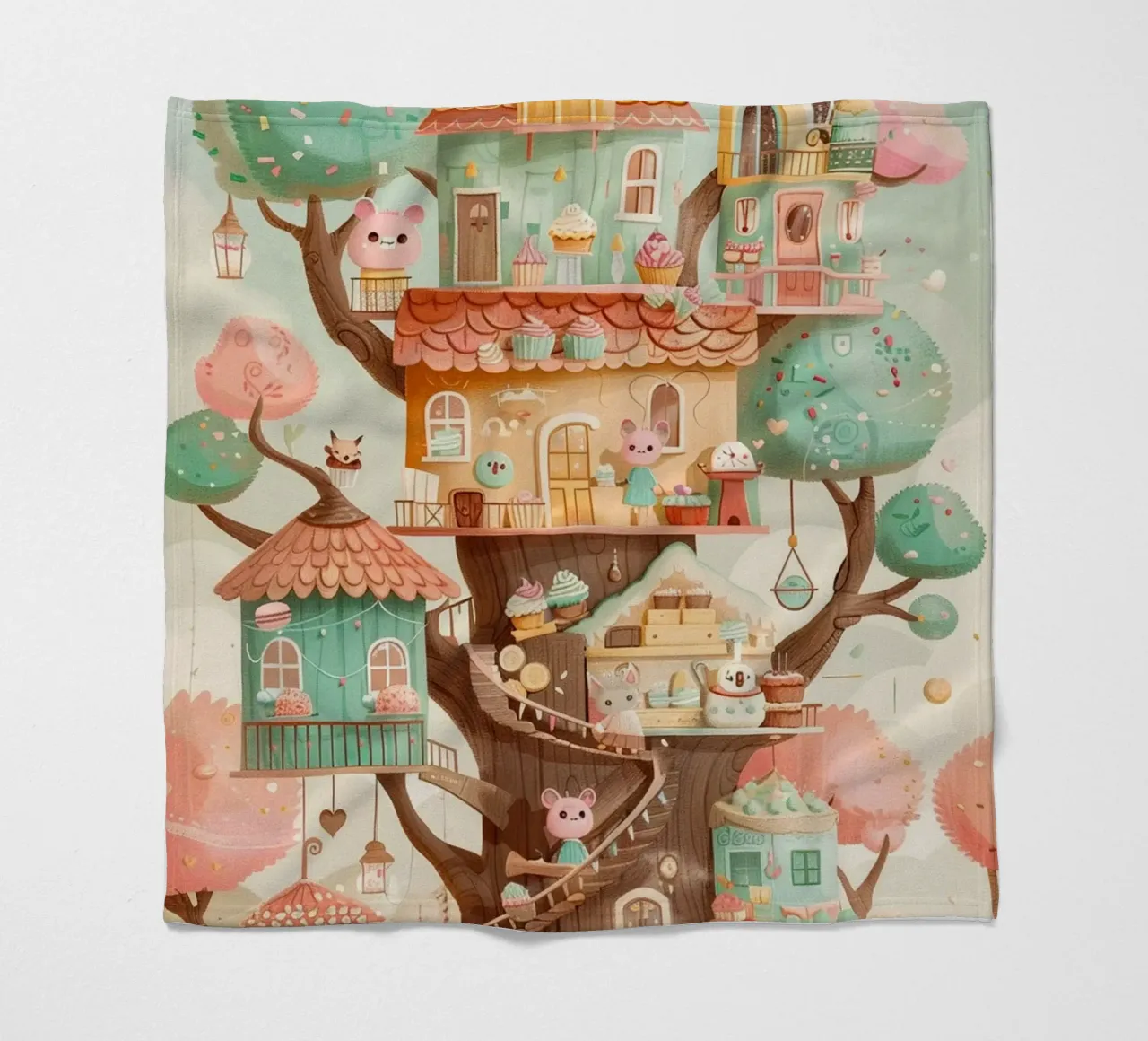 Whimsical Treehouse Bakery coperta in pile da wonderfolk