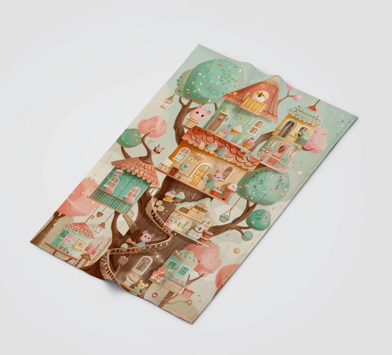 Whimsical Treehouse Bakery coperta in pile da wonderfolk