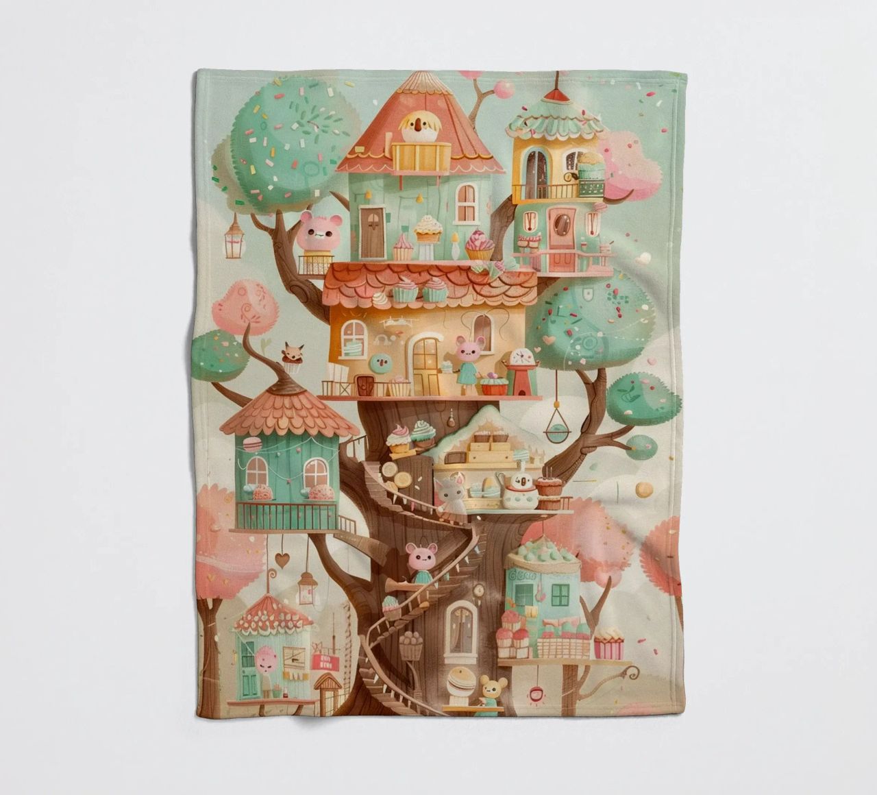 Whimsical Treehouse Bakery coperta in pile da wonderfolk