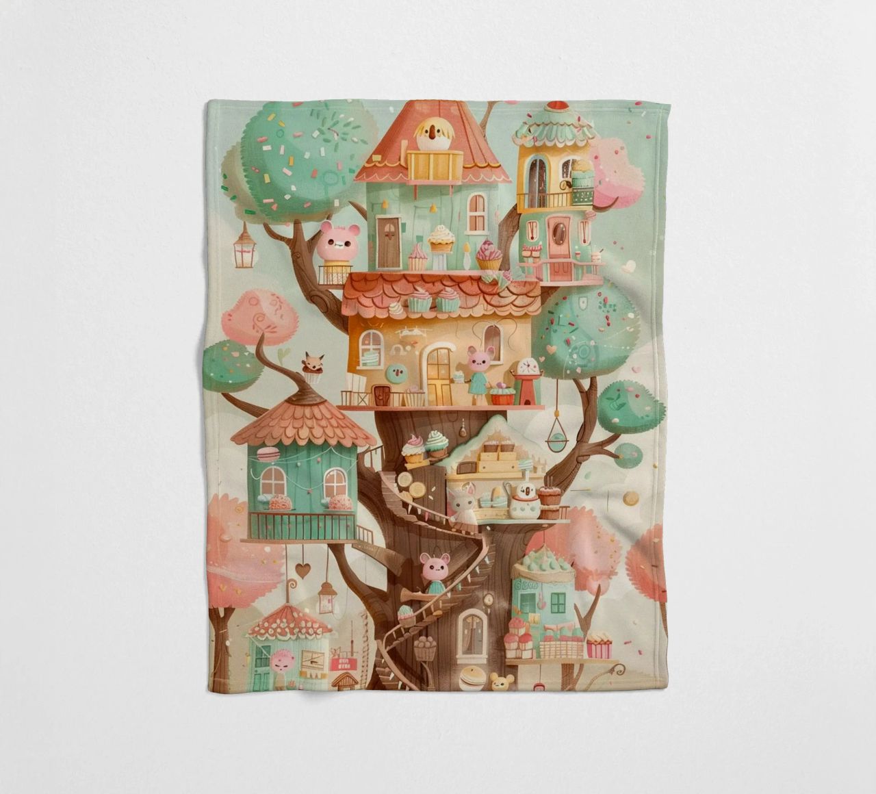 Whimsical Treehouse Bakery coperta in pile da wonderfolk