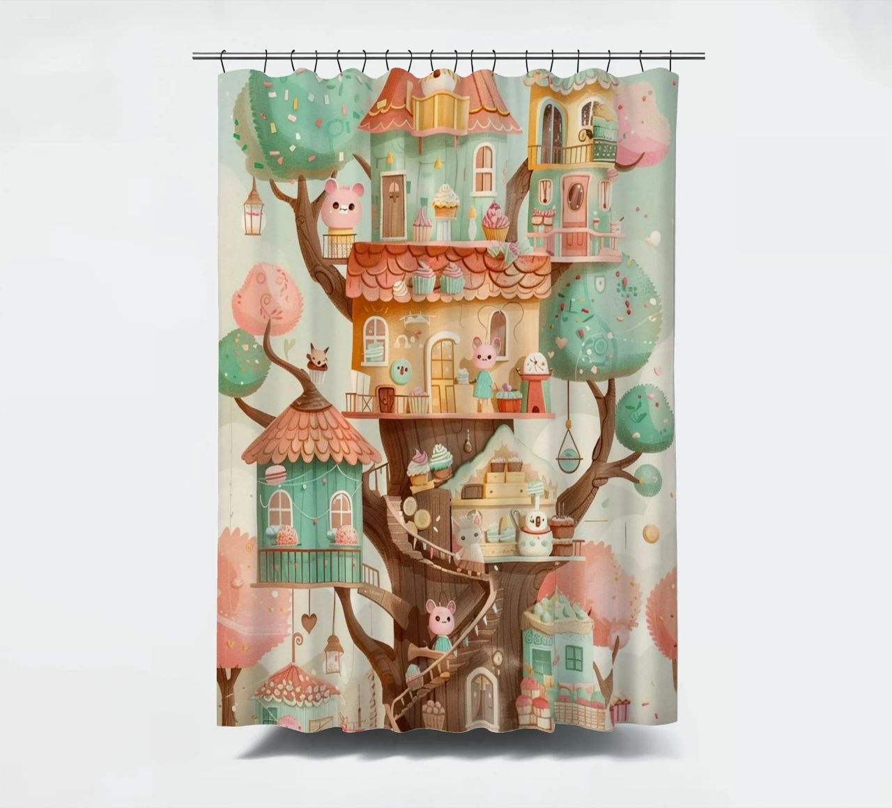 Whimsical Treehouse Bakery tenda da doccia da wonderfolk