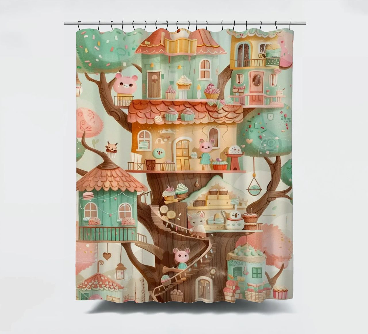 Whimsical Treehouse Bakery tenda da doccia da wonderfolk