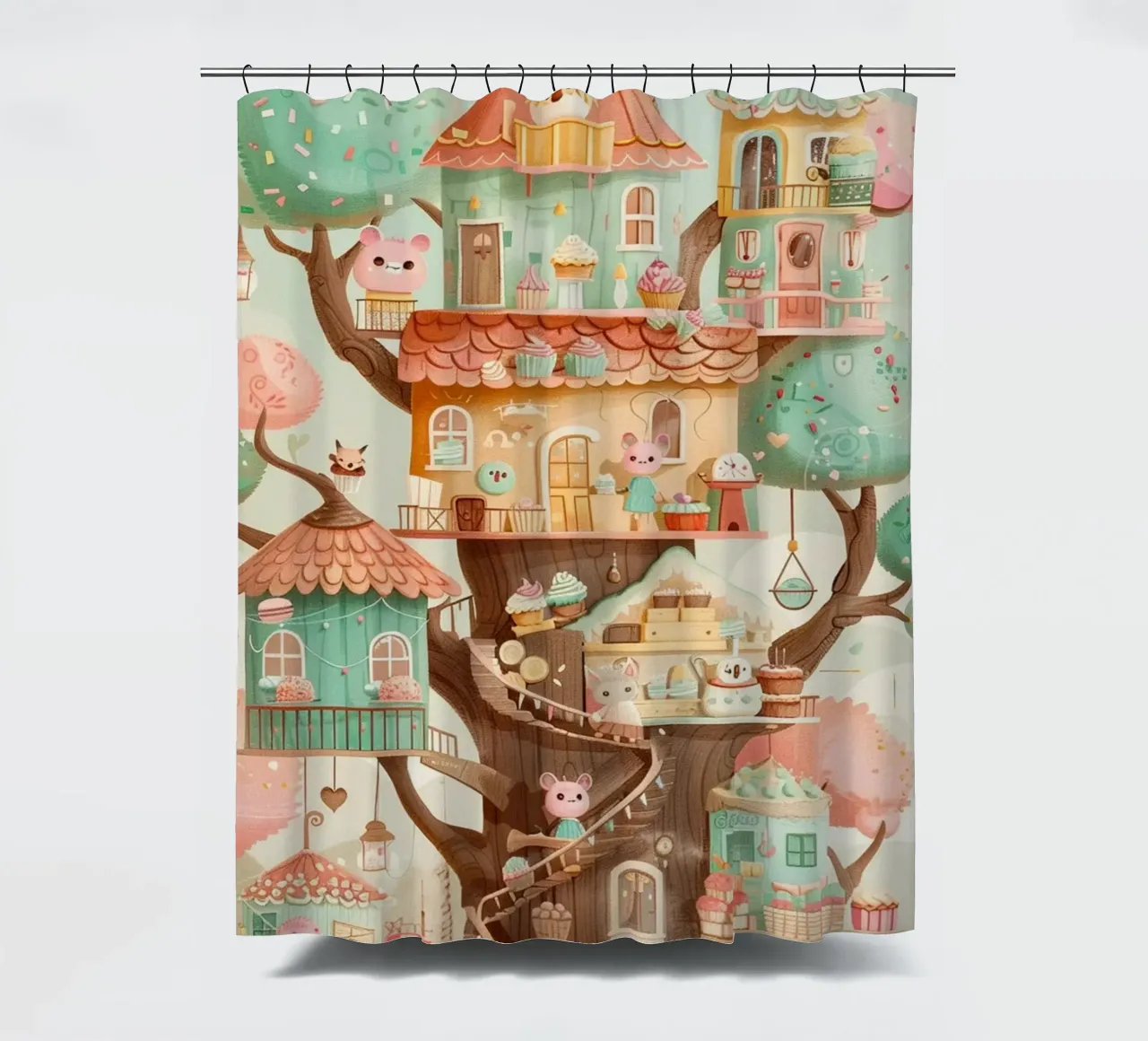 Whimsical Treehouse Bakery tenda da doccia da wonderfolk